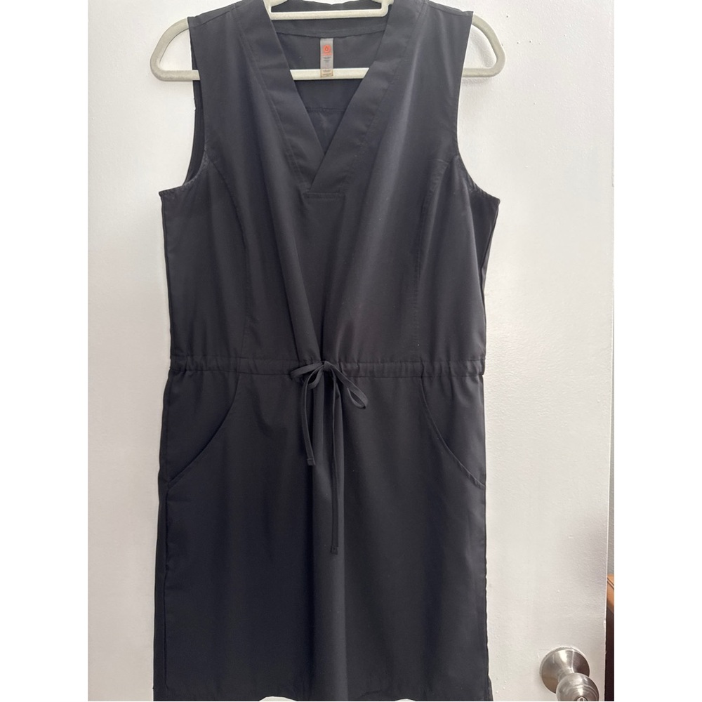 Mono B Black Sleeveless V-Neck Drawstring Dress